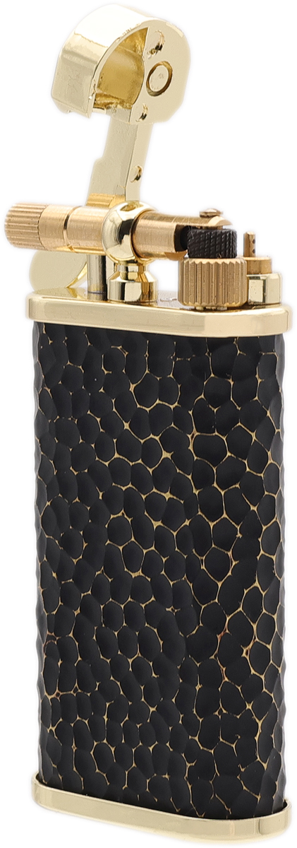 Lighters Kiribi Pipe Lighter - Kabuto Tsuchime Black Brass