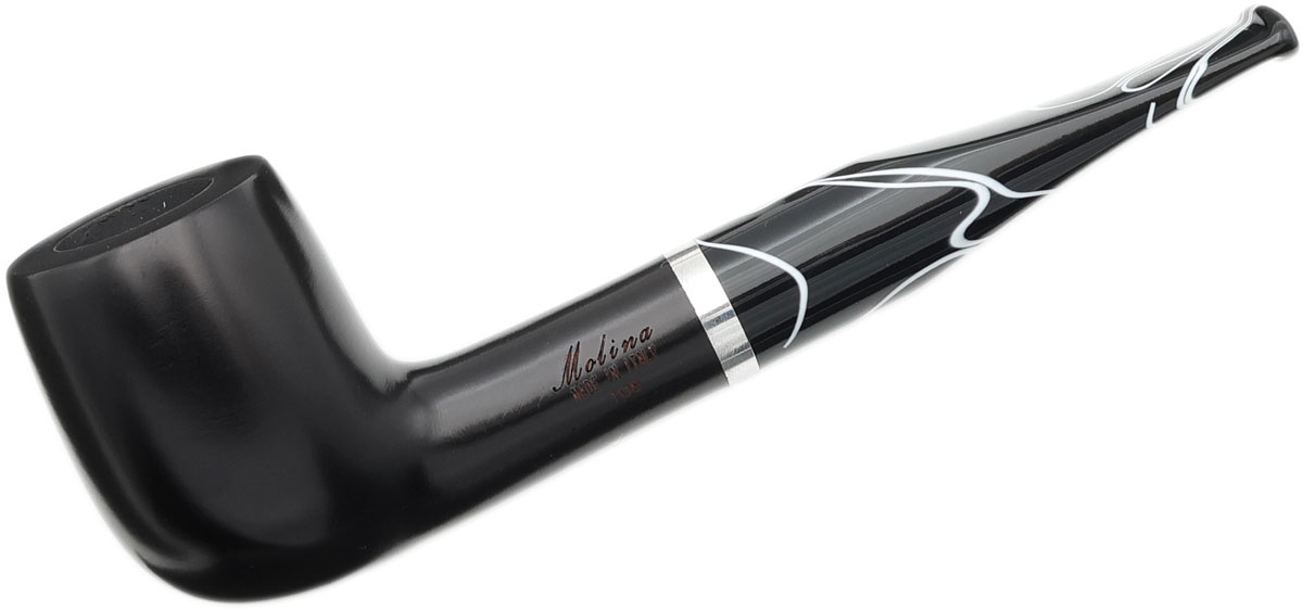 molina tobacco pipes Barasso Smooth Black (68) (9mm) Tobacco Pipe