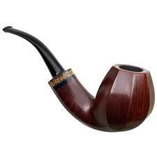 Tonni Nielsen Smooth Paneled Bent Brandy with Petrified Bone