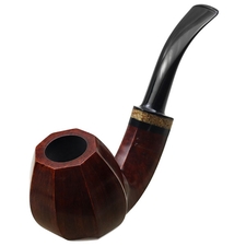 Tonni Nielsen Smooth Paneled Bent Brandy with Petrified Bone