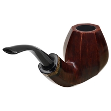 Tonni Nielsen Smooth Paneled Bent Brandy with Petrified Bone
