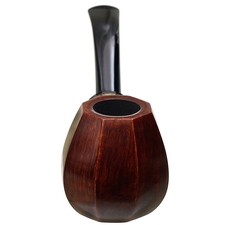 Tonni Nielsen Smooth Paneled Bent Brandy with Petrified Bone