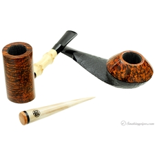 Tom Eltang 40th Anniversary Commemorative Pipe Set with Smooth Poker Partially Sandblasted Eskimo and Tamper