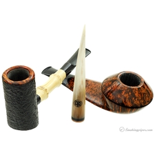 Tom Eltang 40th Anniversary Commemorative Pipe Set with Sandblasted Poker Smooth Eskimo and Tamper