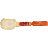 AKB Meerschaum Carved Skull with Snake (Ali) (with Case)