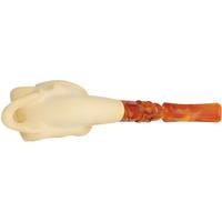 AKB Meerschaum Carved Skull with Snake (Ali) (with Case)