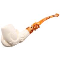 AKB Meerschaum Carved Dragon Claw Holding Egg (with Case)