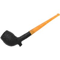 BriarWorks Classic Dark Rusticated with Amber Stem (C141)