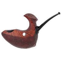 Jared Coles Partially Sandblasted Strawberry Wood Pierced Fish (with Stand)