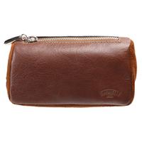 Stands & Pouches Savinelli Leather 2 Pipe and Tobacco Bag - Brown
