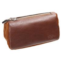 Stands & Pouches Savinelli Leather 2 Pipe and Tobacco Bag - Brown