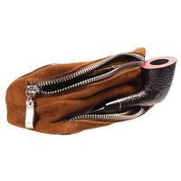Stands & Pouches Savinelli Leather 2 Pipe and Tobacco Bag - Brown